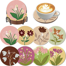 Load image into Gallery viewer, 8Pcs Wooden Bouquet DIY Diamond Painting Coasters Diamond Dot Kits for Beginners