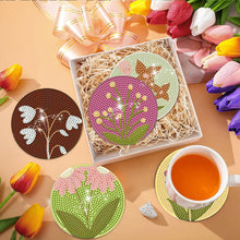 Load image into Gallery viewer, 8Pcs Wooden Bouquet DIY Diamond Painting Coasters Diamond Dot Kits for Beginners