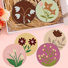 Load image into Gallery viewer, 8Pcs Wooden Bouquet DIY Diamond Painting Coasters Diamond Dot Kits for Beginners