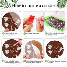 Load image into Gallery viewer, 8Pcs Wooden Bouquet DIY Diamond Painting Coasters Diamond Dot Kits for Beginners