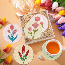 Load image into Gallery viewer, 8Pcs Wooden Bouquet DIY Diamond Painting Coasters Diamond Dot Kits for Beginners