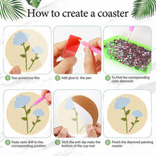 Load image into Gallery viewer, 8Pcs Wooden Bouquet DIY Diamond Painting Coasters Diamond Dot Kits for Beginners