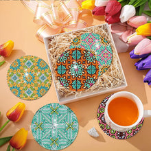 Load image into Gallery viewer, 8Pcs Wooden Pattern DIY Diamond Painting Coasters Diamond Dot Kits for Beginners