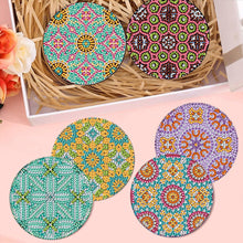 Load image into Gallery viewer, 8Pcs Wooden Pattern DIY Diamond Painting Coasters Diamond Dot Kits for Beginners