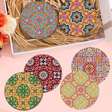 Load image into Gallery viewer, 8Pcs Wooden Pattern DIY Diamond Painting Coasters Diamond Dot Kits for Beginners