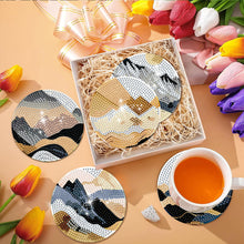 Load image into Gallery viewer, 8Pcs Wooden Mountain Pattern DIY Diamond Painting Coasters Diamond Dot Kits