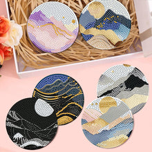 Load image into Gallery viewer, 8Pcs Wooden Mountain Pattern DIY Diamond Painting Coasters Diamond Dot Kits