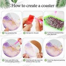 Load image into Gallery viewer, 8Pcs Wooden Mountain Pattern DIY Diamond Painting Coasters Diamond Dot Kits