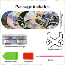 Load image into Gallery viewer, 8Pcs Wooden Mountain Pattern DIY Diamond Painting Coasters Diamond Dot Kits