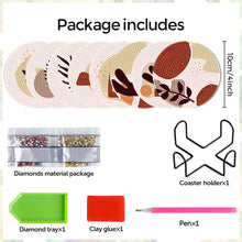Load image into Gallery viewer, 8Pcs Wooden Simple Leaves DIY Diamond Painting Coasters Diamond Dot Kits