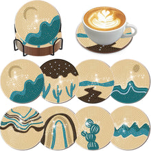 Load image into Gallery viewer, 8Pcs Wooden Ripple DIY Diamond Painting Coasters Diamond Dot Kits for Beginners