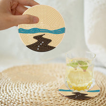 Load image into Gallery viewer, 8Pcs Wooden Ripple DIY Diamond Painting Coasters Diamond Dot Kits for Beginners