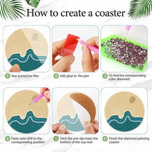 Load image into Gallery viewer, 8Pcs Wooden Ripple DIY Diamond Painting Coasters Diamond Dot Kits for Beginners