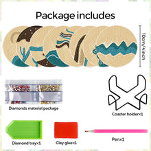 Load image into Gallery viewer, 8Pcs Wooden Ripple DIY Diamond Painting Coasters Diamond Dot Kits for Beginners