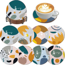Load image into Gallery viewer, 8Pcs Wooden Simple Pattern DIY Diamond Painting Coasters Diamond Dot Kits