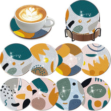 Load image into Gallery viewer, 8Pcs Wooden Simple Pattern DIY Diamond Painting Coasters Diamond Dot Kits