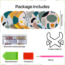 Load image into Gallery viewer, 8Pcs Wooden Simple Pattern DIY Diamond Painting Coasters Diamond Dot Kits