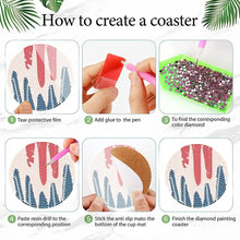 Load image into Gallery viewer, 8Pcs Wooden Simple Pattern DIY Diamond Painting Coasters Diamond Dot Kits
