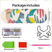 Load image into Gallery viewer, 8Pcs Wooden Simple Pattern DIY Diamond Painting Coasters Diamond Dot Kits