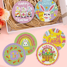 Load image into Gallery viewer, 8Pcs Acrylic Rabbit Diamond Painting Coasters Diamond Dot Kits for Party