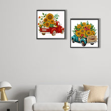 Load image into Gallery viewer, 2pcs Partial Special Diamond Painting Set - Summer sunflower and classic car (30*30CM)