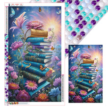 Load image into Gallery viewer, Diamond Painting - Full Round - flowers and books (50*85CM)