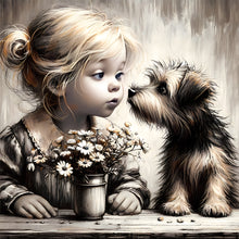Load image into Gallery viewer, Diamond Painting - Full Round - Pet and girl (30*30CM)
