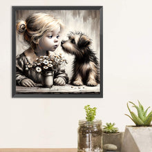 Load image into Gallery viewer, Diamond Painting - Full Round - Pet and girl (30*30CM)