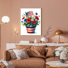 Load image into Gallery viewer, Diamond Painting - Full Round - Independence Day flowerpot (30*40CM)