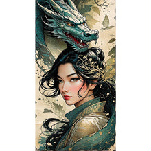 Load image into Gallery viewer, AB Diamond Painting - Full Round - Dragon and oriental classical girl (40*75CM)