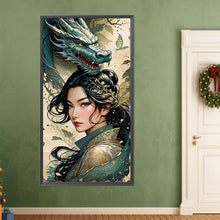 Load image into Gallery viewer, AB Diamond Painting - Full Round - Dragon and oriental classical girl (40*75CM)