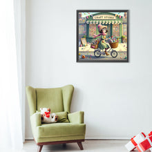 Load image into Gallery viewer, Diamond Painting - Full Round - Bicycle and girl (40*40CM)