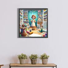 Load image into Gallery viewer, Diamond Painting - Full Round - Sewing girl (40*40CM)