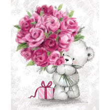 Load image into Gallery viewer, Diamond Painting - Full Round - Rose bear (40*50CM)