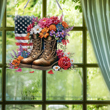 Load image into Gallery viewer, Acrylic Army Boots 5D DIY Diamond Painting Dots Pendant for Wall Garden Decor