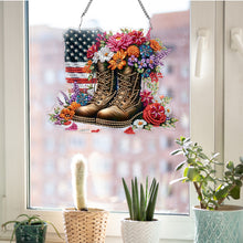 Load image into Gallery viewer, Acrylic Army Boots 5D DIY Diamond Painting Dots Pendant for Wall Garden Decor