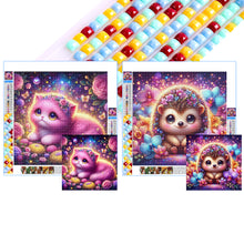 Load image into Gallery viewer, 2pcs Square Diamond Painting Set - Cat hedgehog (40*40CM)