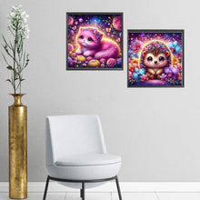 Load image into Gallery viewer, 2pcs Square Diamond Painting Set - Cat hedgehog (40*40CM)