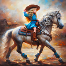 Load image into Gallery viewer, Diamond Painting - Full Round - Cowboy girl (30*30CM)