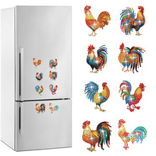 Load image into Gallery viewer, 8Pcs Special Shape Rooster Diamond Painting Fridge Magnet for Fridge Whiteboards