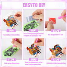 Load image into Gallery viewer, 8Pcs Special Shape Rooster Diamond Painting Fridge Magnet for Fridge Whiteboards