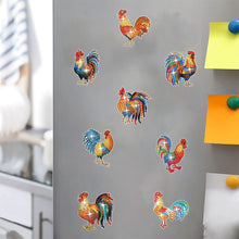 Load image into Gallery viewer, 8Pcs Special Shape Rooster Diamond Painting Fridge Magnet for Fridge Whiteboards