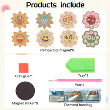 Load image into Gallery viewer, 8Pcs Special Shape Summer Flowers Diamond Painting Fridge Magnet for Home Decor