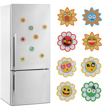 Load image into Gallery viewer, 8Pcs Special Shape Summer Flowers Diamond Painting Fridge Magnet for Home Decor