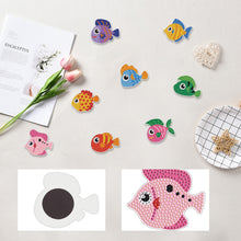 Load image into Gallery viewer, 8Pcs Special Shape Ocean Fish Diamond Painting Fridge Magnet for Home Decor