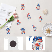 Load image into Gallery viewer, 8Pcs Special Shape Independence Day Gnomes Diamond Painting Fridge Magnet