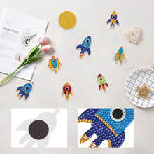 Load image into Gallery viewer, 8Pcs Special Shape Cute Rockets Diamond Painting Fridge Magnet for Home Decor