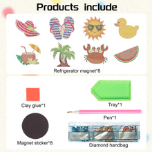 Load image into Gallery viewer, 8Pcs Special Shape Seaside Vacation Diamond Painting Fridge Magnet for Beginner