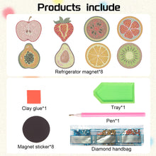 Load image into Gallery viewer, 8Pcs Special Shape Delicious Fruits Diamond Painting Fridge Magnet for Beginner