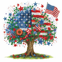 Load image into Gallery viewer, Diamond Painting - Partial Special Shaped - Independence Day tree (30*30CM)